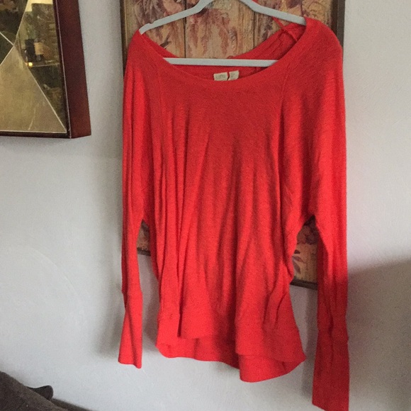 LUCY & LAUREL STRETCH RED BOHO OVERSIZED TOP S - Picture 4 of 11
